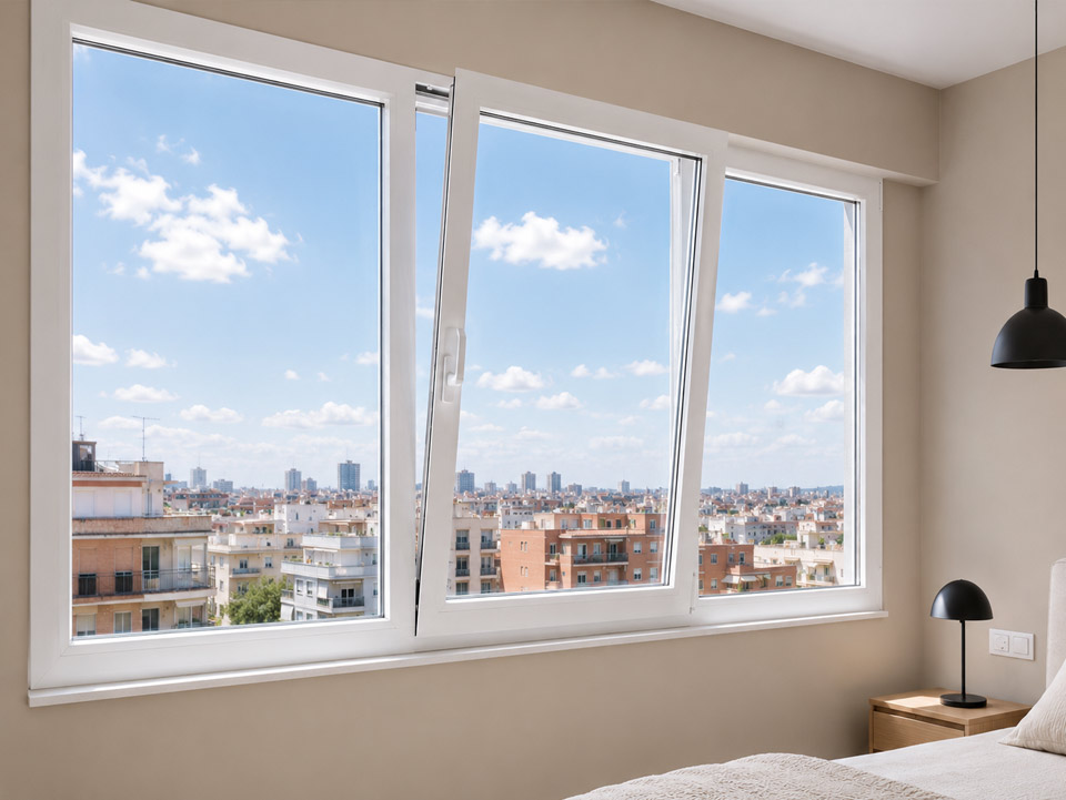 ventana fabricada e instalada en una habitación de una vivienda de Cornellà